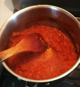 salsa de tomate casera.