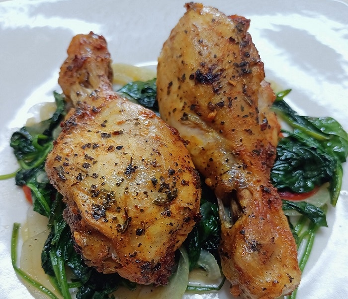 Muslo de pollo frito en airfryer